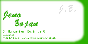 jeno bojan business card